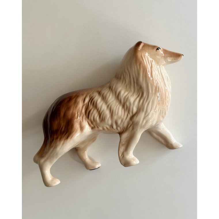 Faience figure, collie