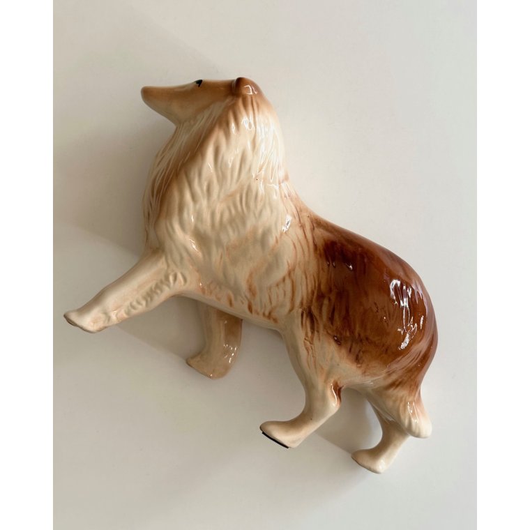 Faience figure, collie
