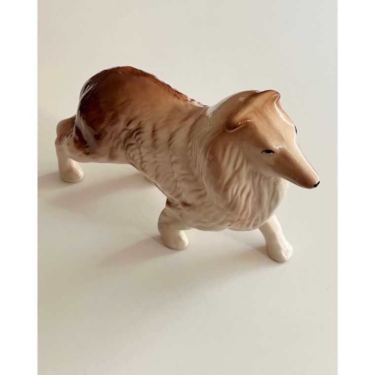 Faience figure, collie
