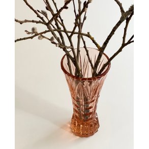 Salmon vase, pressed glass