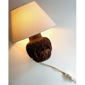 Tablelamp, hand carved wood