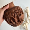 Tablelamp, hand carved wood