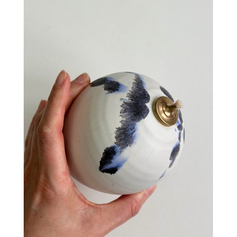 Karsten Nielsen oil lamp, Frederikshavn Stoneware