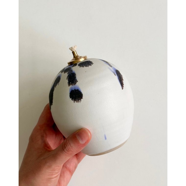 Karsten Nielsen oil lamp, Frederikshavn Stoneware