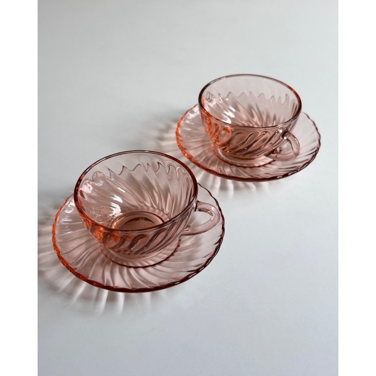 Espressokopper m swirl, Arcoroc, 2 stk samlet