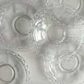 Glass plates w motifs and pierced trim, set of 6