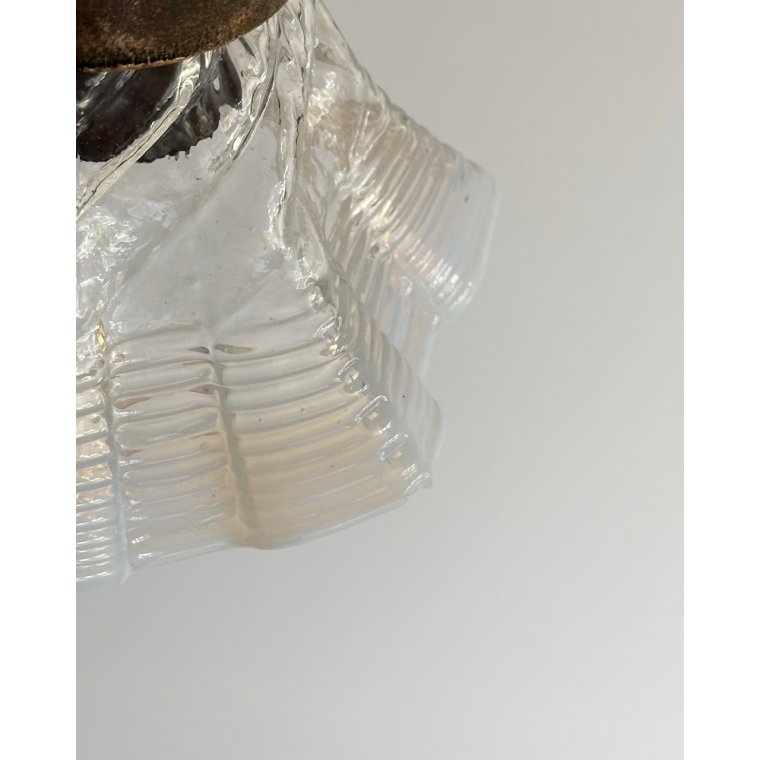 Antik pendel, klart/opalineglas, NB