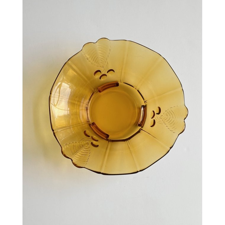 Ravfarvet glasskl m blad og br