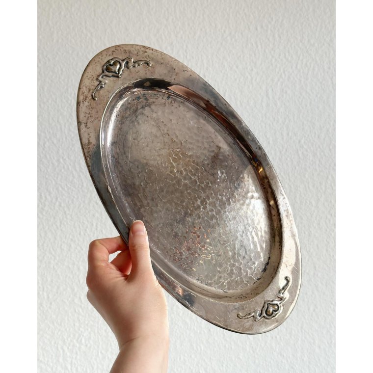 Patineret metalbakke, slvtone