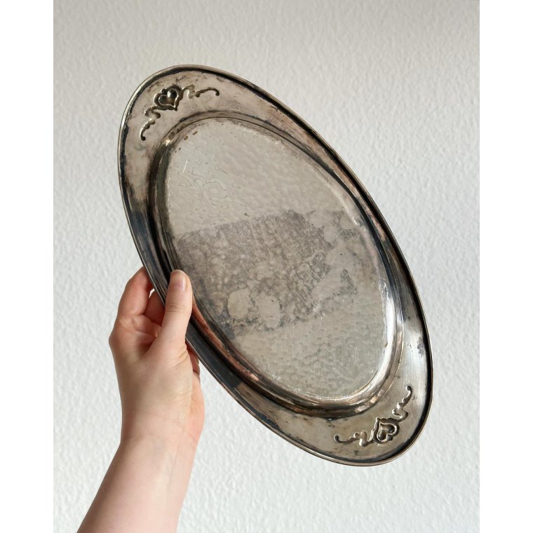 Patineret metalbakke, slvtone