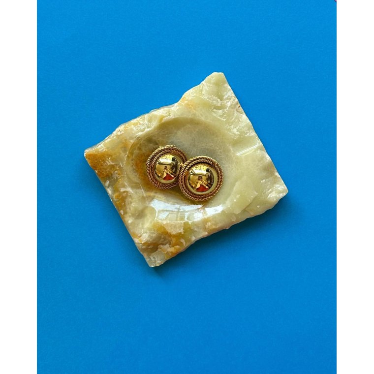 Stone dish, yellow/orange